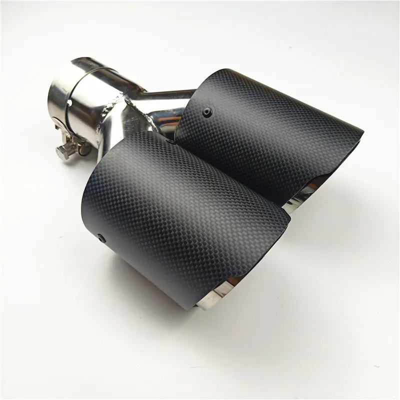 OD: 76MM, ID: 63 2 Pcs Titanium Black Carbon Exhaust Tip muffler Nozzles Tails For BMW F10 F18 520i 523i 525i 528i F30 316i 318i 320i 328i 330i
