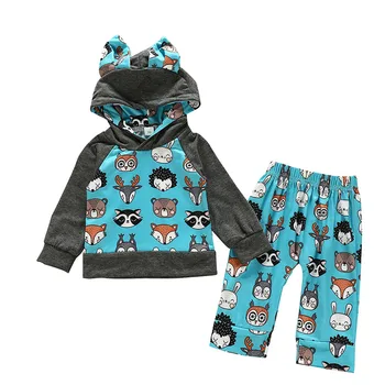 

Fashion Children Sets Boys Girls Cartoon Clothing Suits Baby Cotton Hoodies Pants 2Pcs/Sets Spring Autumn Toddler Cotton Clothes
