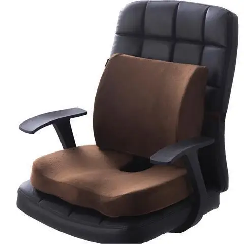 Coffe set 2 в 1 бамбуковое волокно с эффектом памяти, подушка для сиденья, Подушка для спины, медленный отскок, поддержка талии, набор для дома, офиса, забота о здоровье, Подушка для стула - Цвет: Coffe set