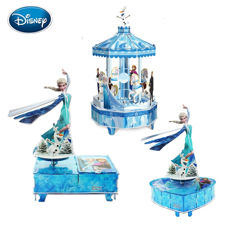 

Disney 3D Puzzle Frozen Aisha Princess Music Box DIY Music Box Kid Gift Toy Puzzle