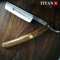 Titan  straight razor Green sandal wood handle old fashioned straight razor for men shaving 1