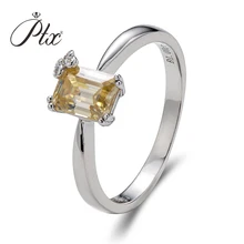 Hot Sale 925 Sterling Silver Champagne Ring 5*7mm Emerald Shaped Zircon Custom Ring for Women's Gift Accept Customized