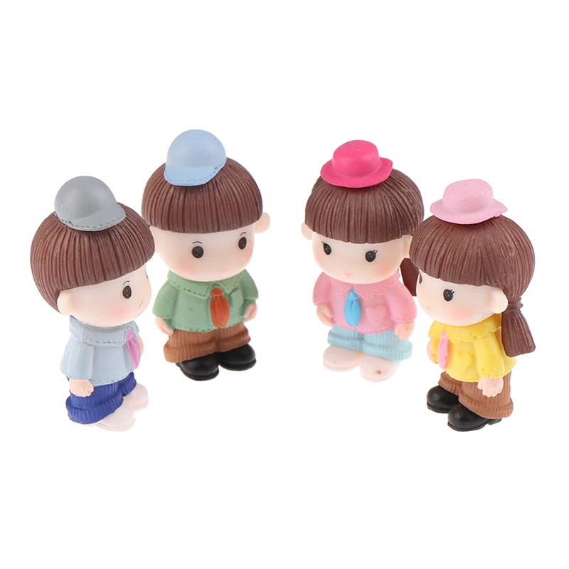 DIY Mini Dolls People Model Figures Micro Landscape Fairy Garden Gnomes Dollhouse Ornaments Decoration Miniature Random Color