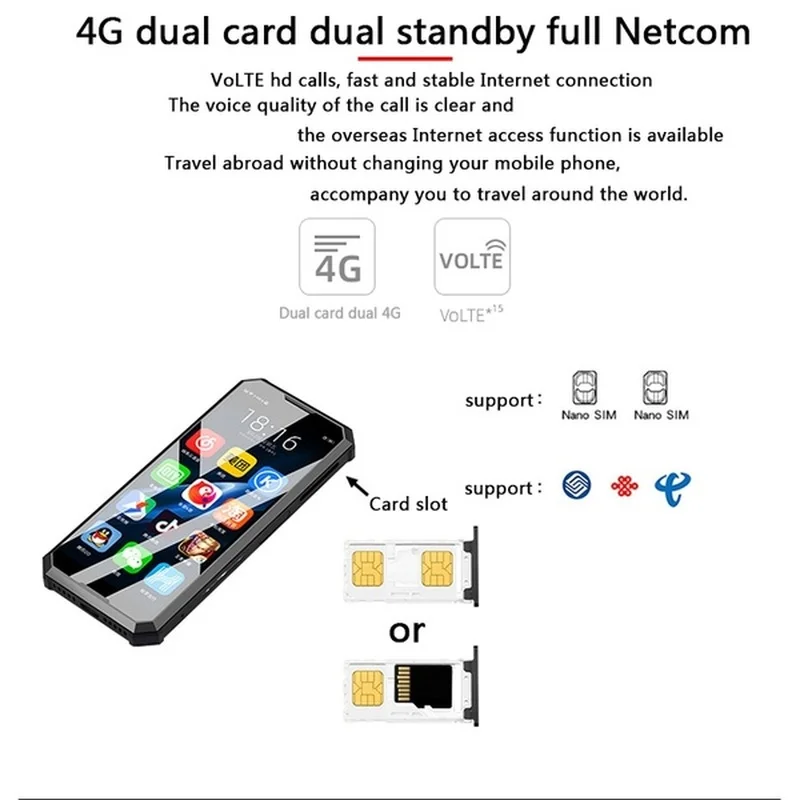  Super Mini Melrose 2019 END Smartphone 1GB/2GB 8GB/32GB 4G Lte 3.46'' MTK6739V Quad Core Android 8.