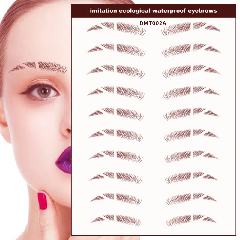 6D Eyebrow Tattoo Sticker Waterproof Eyebrow Templates Tools Cosmetics Professional Makeup Eye Brow Shaper Eyebrows Sticker
