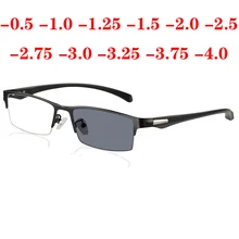 ^Cheap Sun Photochromic Myopia Eyeglasses Optical Men student Finished Myopia Eyewear prescription Glasses Frame Half Rim -1.0 To -4.0