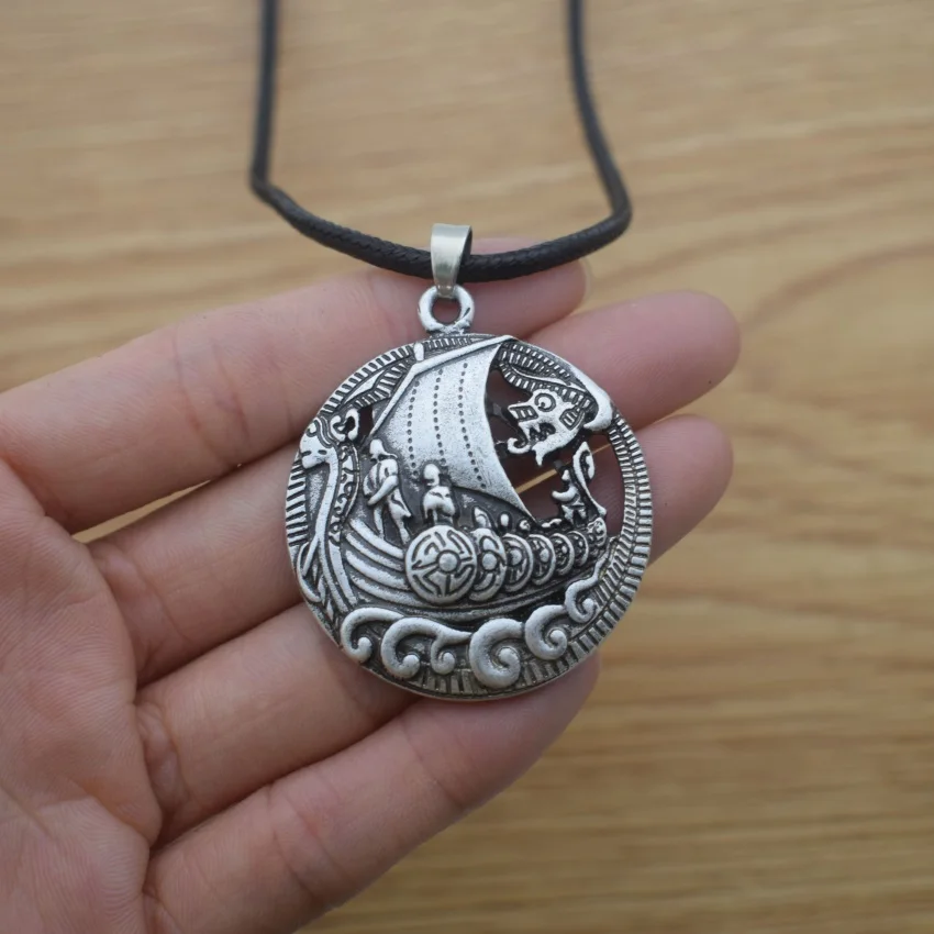 Viking Ship Dragon Boat Pendant Necklace Nordic Warrior Soldier Men Amulet Jewelry | Украшения и аксессуары