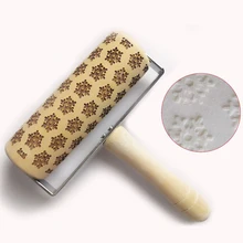 18x15 см Рождество толчок тиснение Скалка выпечки печенье лапша печенье, фондан, пирог тесто выгравированы ролик олень; Снежинка