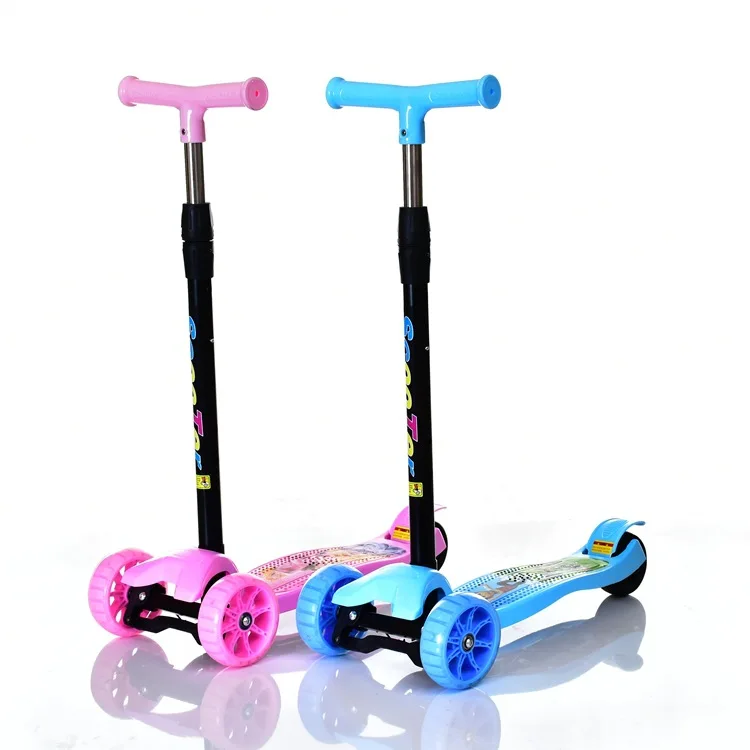 

Children Scooter Kids Four Wheel Flash a Key Folding Scooter Aluminum Pull the Hummer round a Generation of Fat