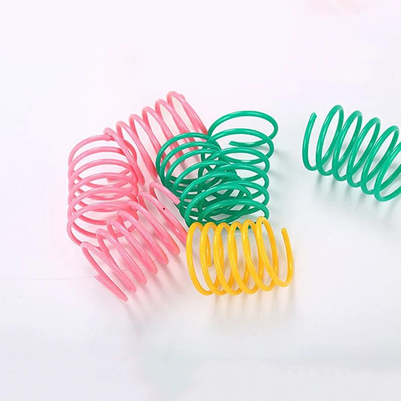 Interactive Cat Toy Spring Supplies Pet Toys Colored Plastic Spring Pet Toys Color Random