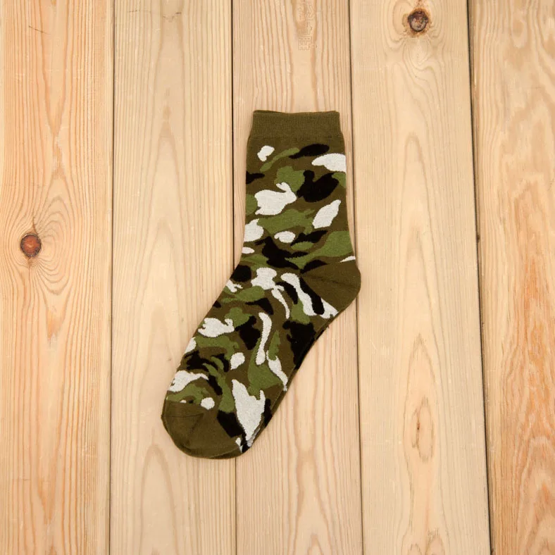 Military Fashion New Autumn Winter Men Socks Jacquard Camouflage Socks Hip Hop Socks olive camo Arts Funny Hip Hop 3D Prints S6 - Цвет: 4