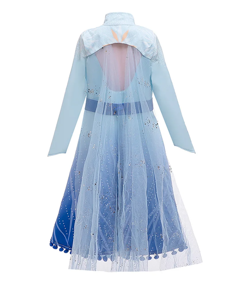 Новая одежда для маленькой девочки 2 платье Эльзы для девочек костюм Эльзы детская нарядная Карнавальная Косплэй детский день рождения Вечеринка платье vestidos 8 10 для детей 12 лет