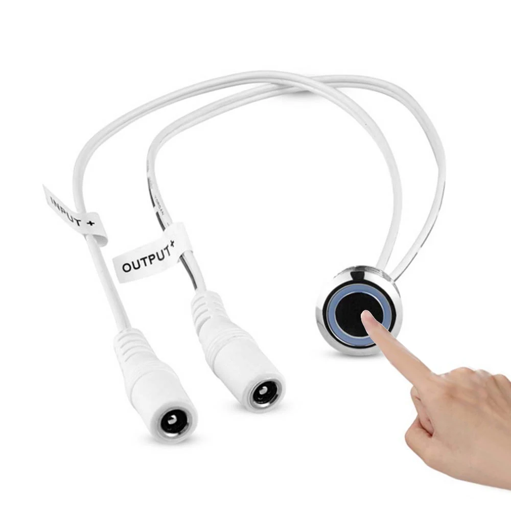 

LED Dimmer Touch Sensor Switch Button Control 12V DC Stepless Dimmable Switch for LED Strip Light Lighting Accessories