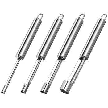 

4 Pieces Corer and Pitter Multi-Function Fruit Corer and Pitter Remover Set Stainless Steel Pear Corer Pitter
