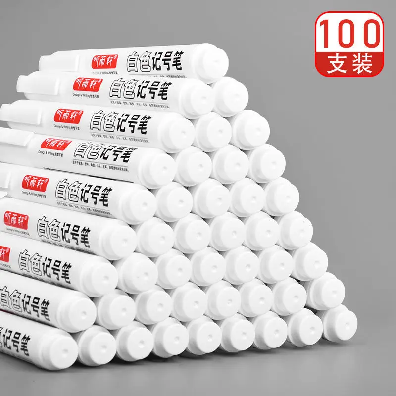 Permanent Marker Pen 3/5pcs Metal Permanent Marker Pens 6mm White Oil Pen For Leather Fabric Metallic Markers Craftwork Oily Art Supplies