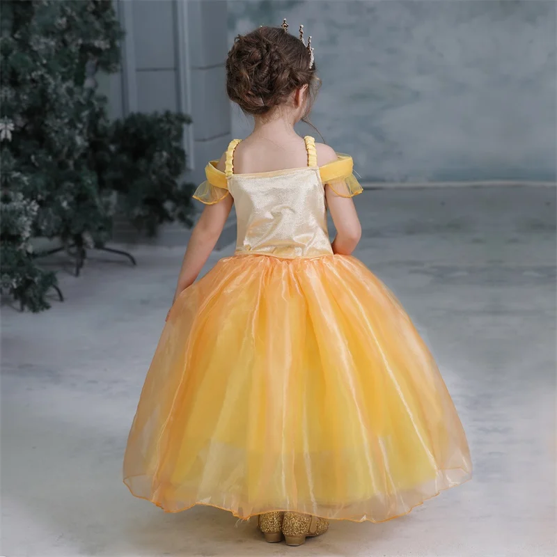 Маскарадное платье принцессы Беллы для маленьких девочек; детское платье «Красавица и Чудовище»; вечерние платья для дня рождения, драмы; костюм для фотосессии
