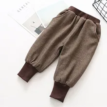 Для мужчин и Для женщин детские штаны нить лапка для ног с начесом и брюки из толстой ткани Повседневное 19 брюки новинка зимы Стиль детская одежда возрастом от 2 до 7 лет-да