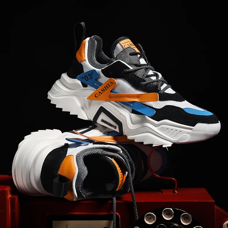 

Times New Roman Fashion Sneakers Men's Running Shoes Male Summer Sports Shoes Breathable Mesh Lace Up Platforms Mans Footwear