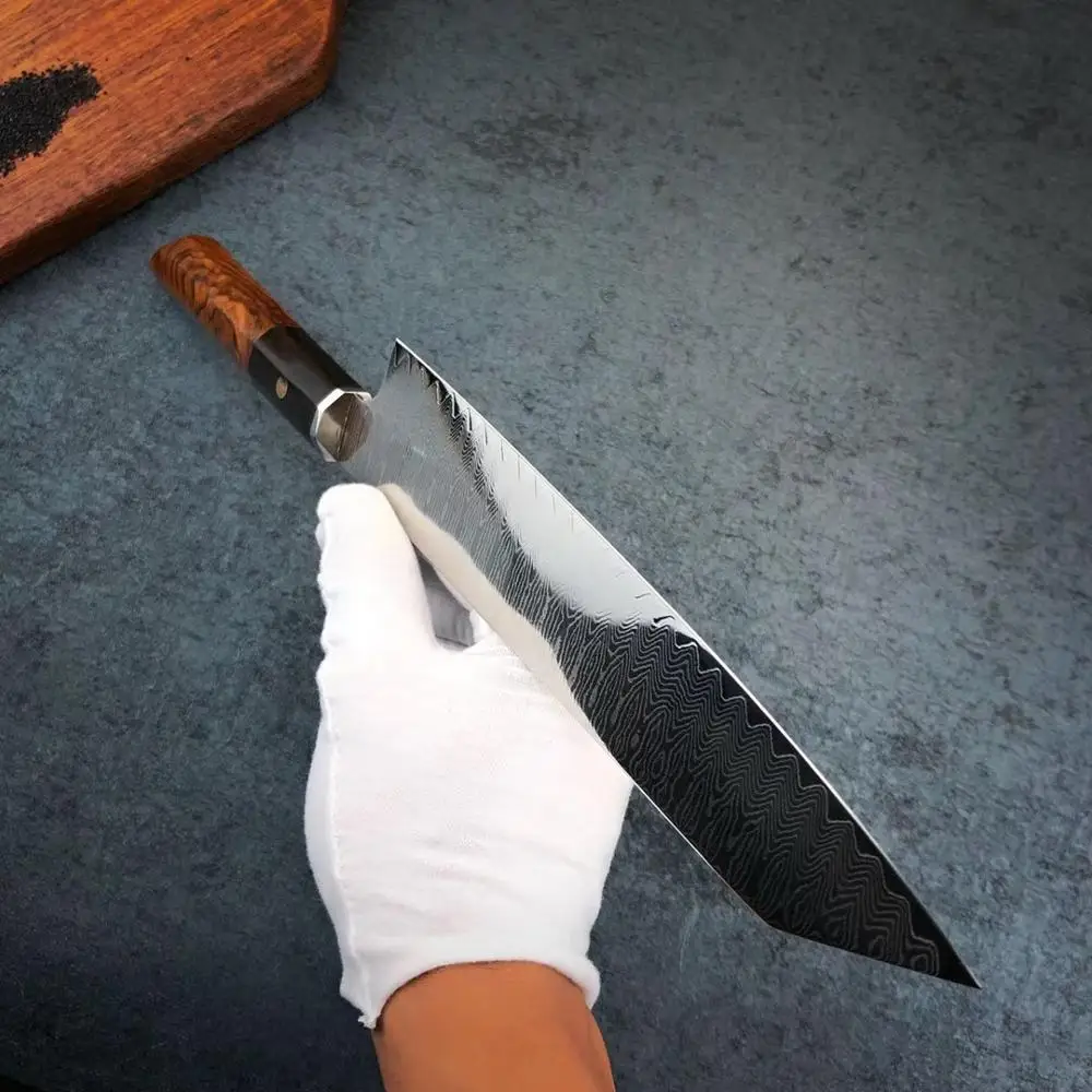 Ручной работы нож шеф-повара японский Дамасская сталь кирицуке 65 слоев VG10 роскошные кухонные ножи профессиональные кухонные инструменты лучший подарок
