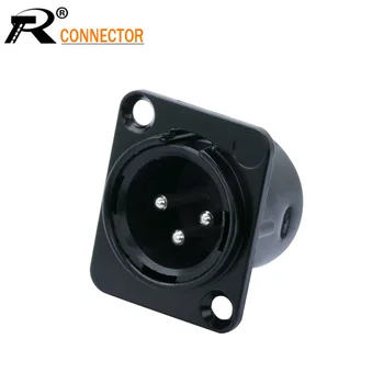 

New arrival Nickle-plated Pin Feet 3PIN XLR male panel mount adapter Metal high quality soldering xlr connector jack 20pcs/lot