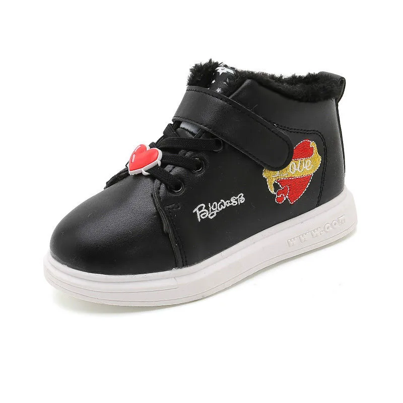 Juyouki Autumn Summer Children's Casual Shoes Kids Boys Girls Outdoor LED Light Sport Shoes Breathable Hook&loop Walking Shoes - Color: Black