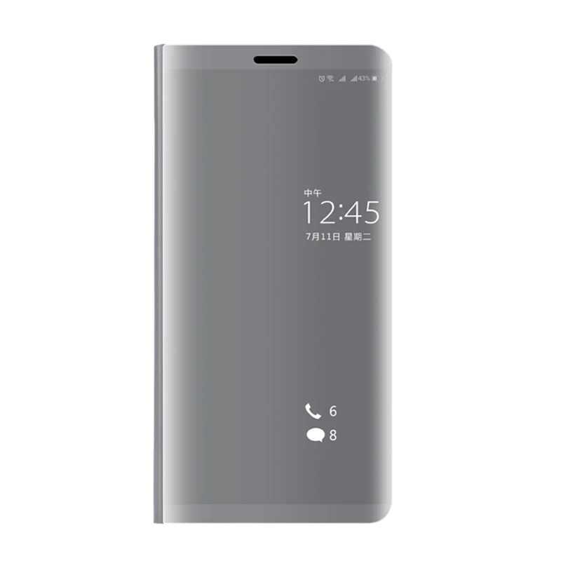 Умный зеркальный чехол для samsung Galaxy Note 10 плюс S10 5G S8 S9 s10E note 8 9 A10 A20 A30 A40 A50 A70 A20e чехол с откидной крышкой Coque - Цвет: silver