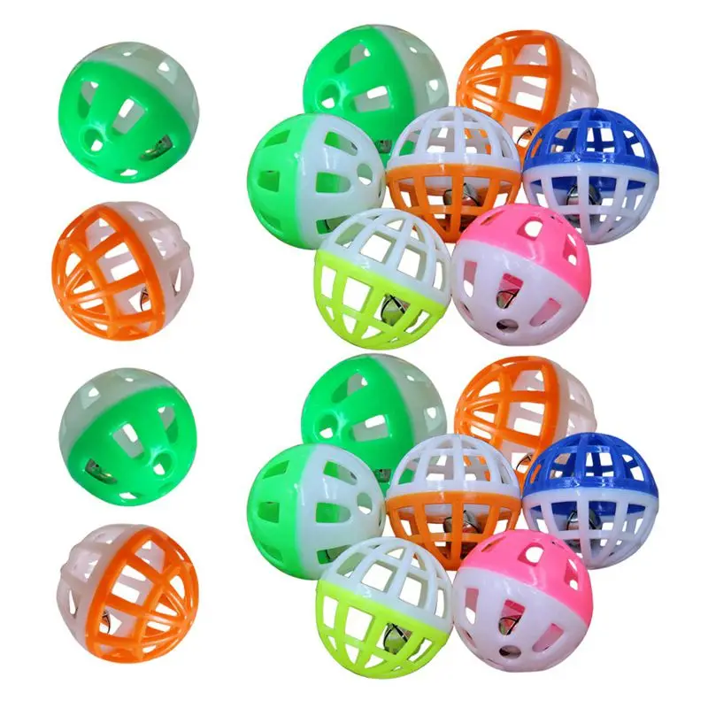 18 шт. Pet Dog Cat Puppy Jingle Bell Ring Ball Круглый ролл для игры в жевательные игрушки