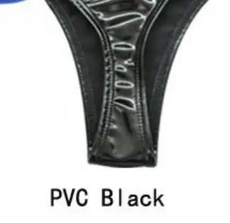 PVC Black Сексуальные латексные ПВХ блестящие стринги с низкой посадкой, сексуальные микро стринги, Т-образные, эротическое белье, гладкие стринги размера плюс F25 - Цвет: PVC Black