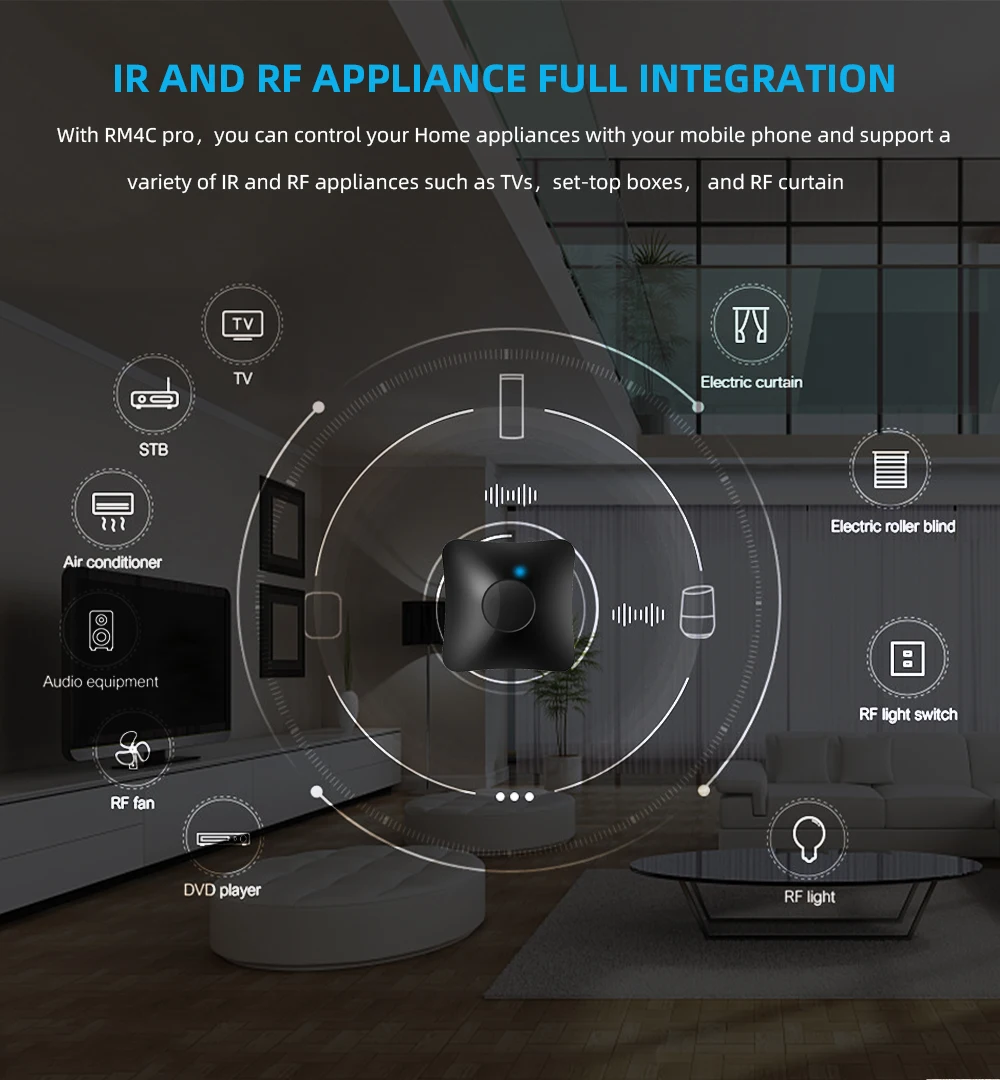 Broadlink RM4 Pro/Rm4C Mini WiFi IR 433mhz/315mhz RF Universal Remote