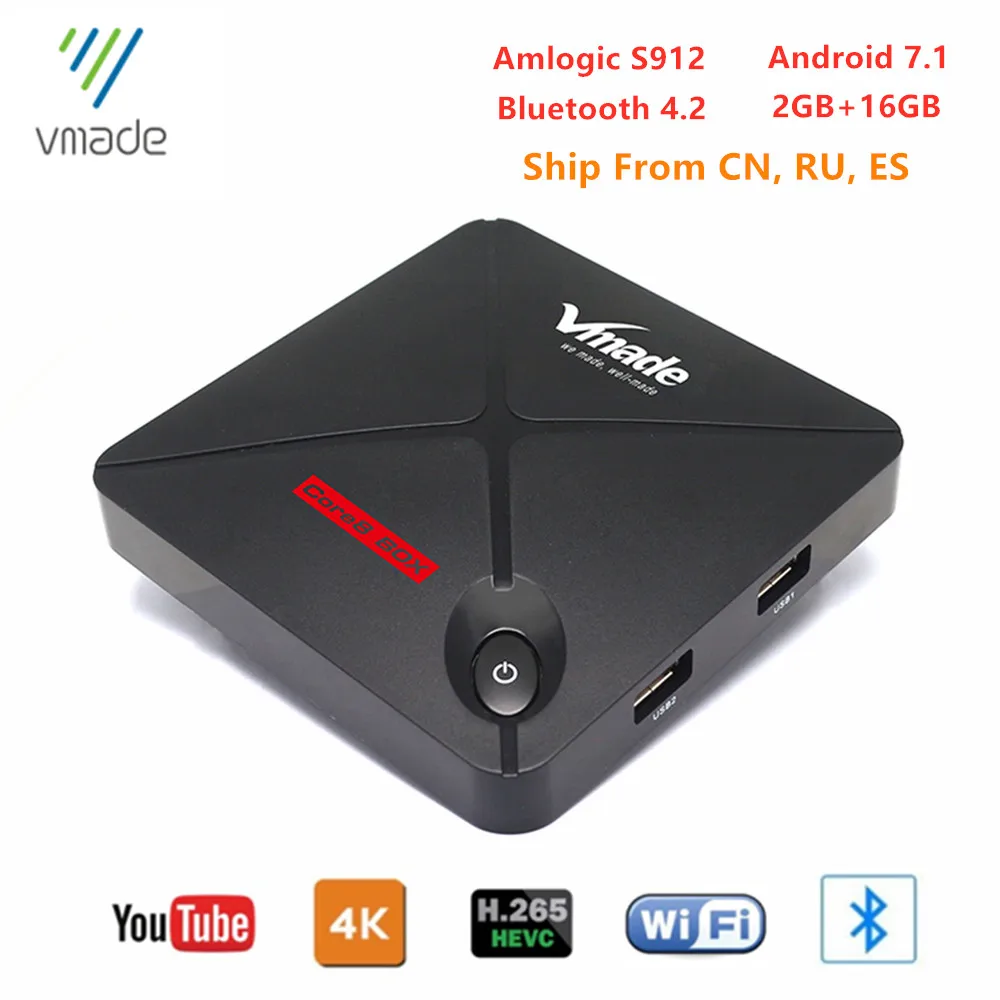  TV Box 4k Android 7.1 Mini Media player Amlogic S912 H.265 Support Skype YouTube Netflix account 2G