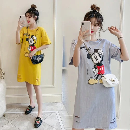 Летнее платье корейское Kawaii womeneng Повседневный свободный с принтом платья модные сексуальные красивые с коротким рукавом Вечерние платья летнее платье