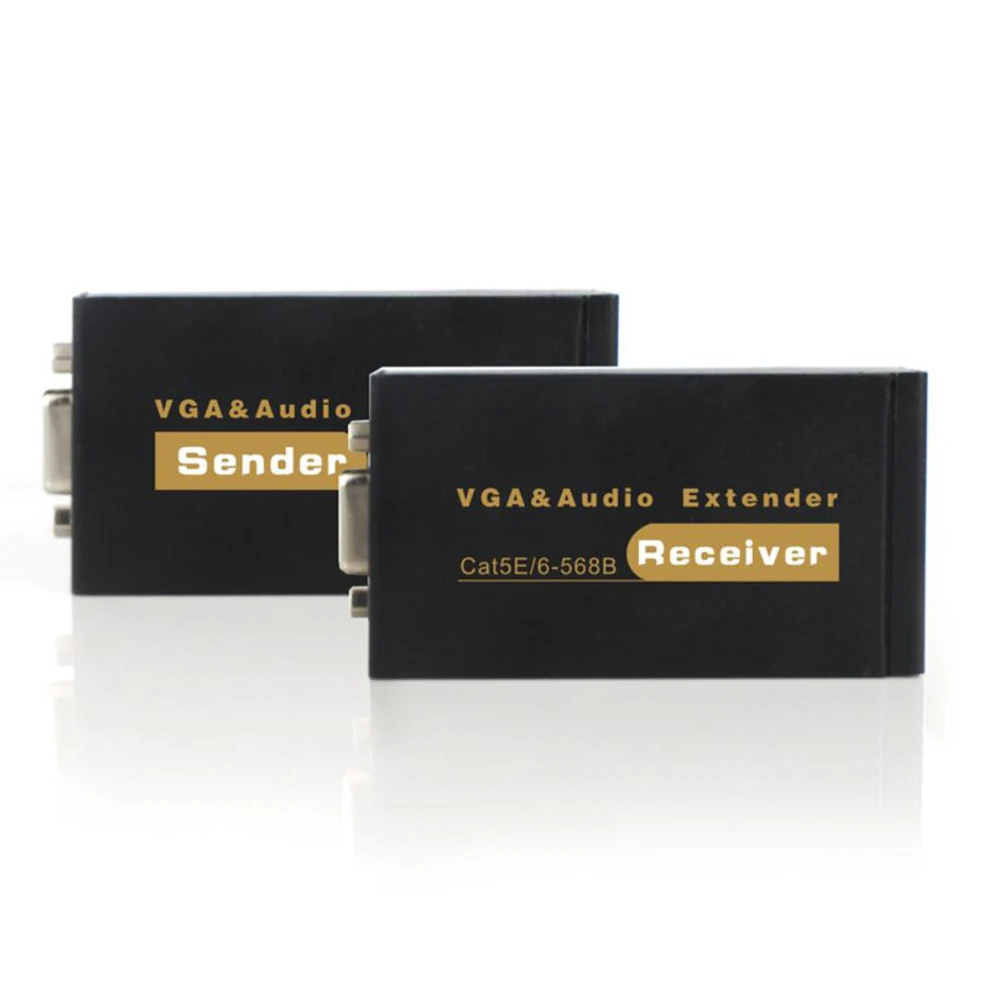 VGA UTP Extender VGA Extender RJ45 Extension Cable to Ethernet RJ45 Converter Repeater over cat5e/6 cable up to 100M/60M