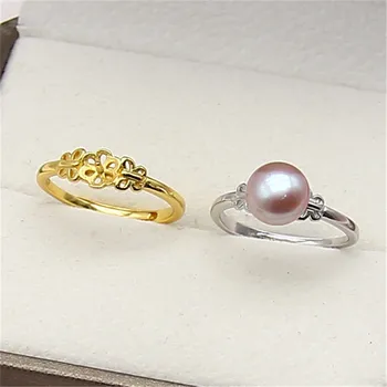 

Ring Mount Pearl Accessories Adjustable Size 925 Silver Plated Ring Jewelry DIY No Pearl Free Shipping