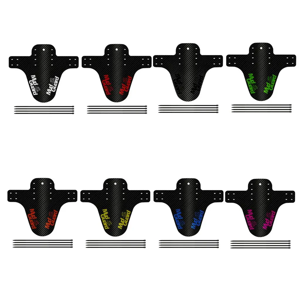 자전거 펜더 8 다채로운 앞/뒤 타이어 휠 펜더 탄소 섬유 머드 가드 MTB 산악 자전거 도로 사이클링 픽스 기어