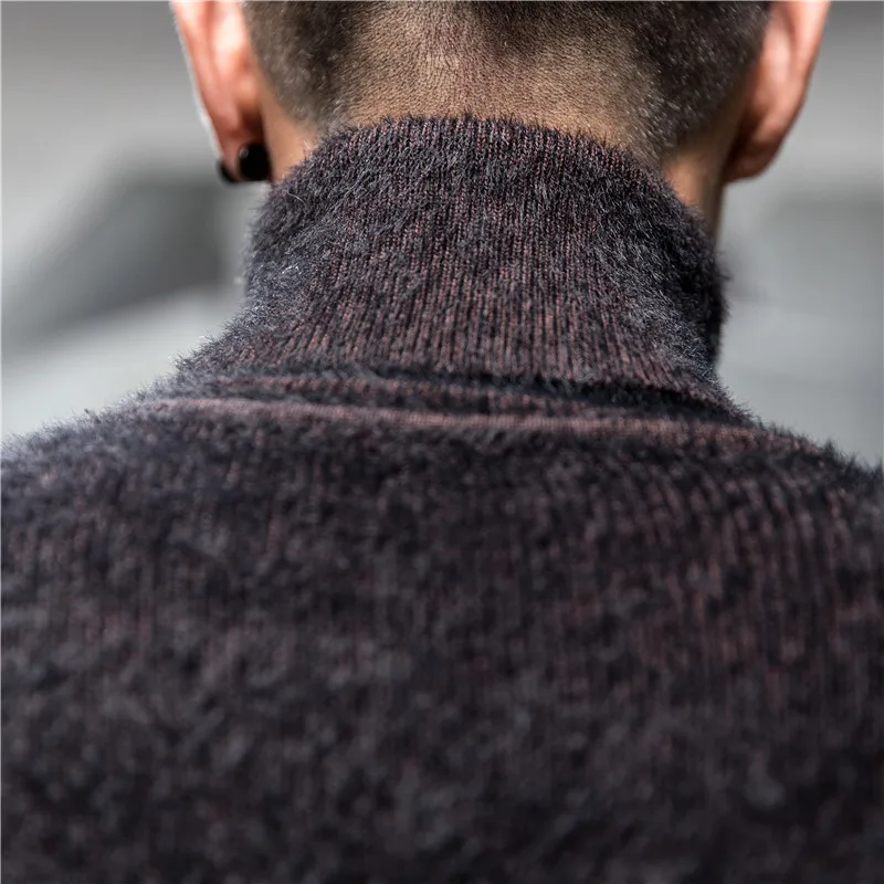 GustOmerD, зимний свитер, пуловеры для мужчин, плотная шерсть, мужские свитера, модная повседневная теплая водолазка, мужская одежда