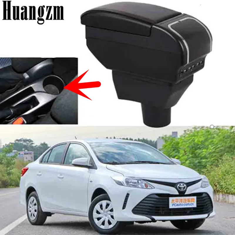 Dual Layer Storage Box Center Console For Toyota Yaris L Sedan Vios 2014 2018 Armrest Faux Cup