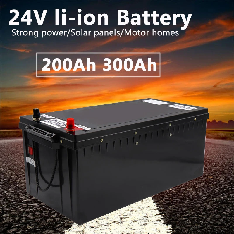 Batería de litio gran potencia 24V 200Ah 300Ah 3,7 v, célula de iones de litio con 100A BMS para inversor paneles solares de 7000w + cargador de 20A|Baterías recargables| - AliExpress
