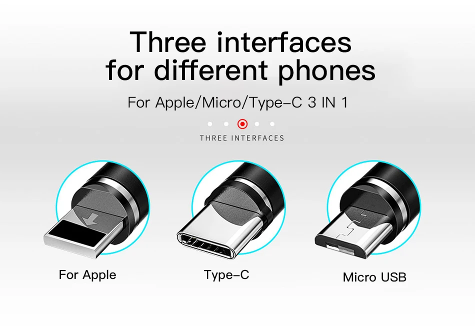 !ACCEZZ 3 in 1 Magnetic Cable With Organize Box Fast Charging For iPhone XS XR 11 Pro Max Micro USB Type C Magnet Charger Cables (6)