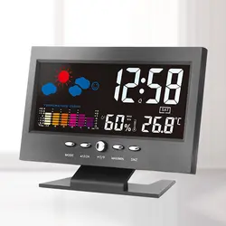 Цифровой измеритель температуры часы домашний датчик офисный красочный календарь Погода Термометр Будильник гигрометр