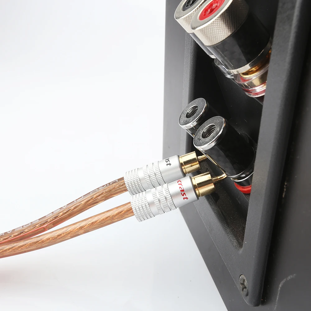 8개 Audiocrast B840G 2mm 핀 스피커 바나나 플러그 어댑터 와이어 골드 도금 새 제품