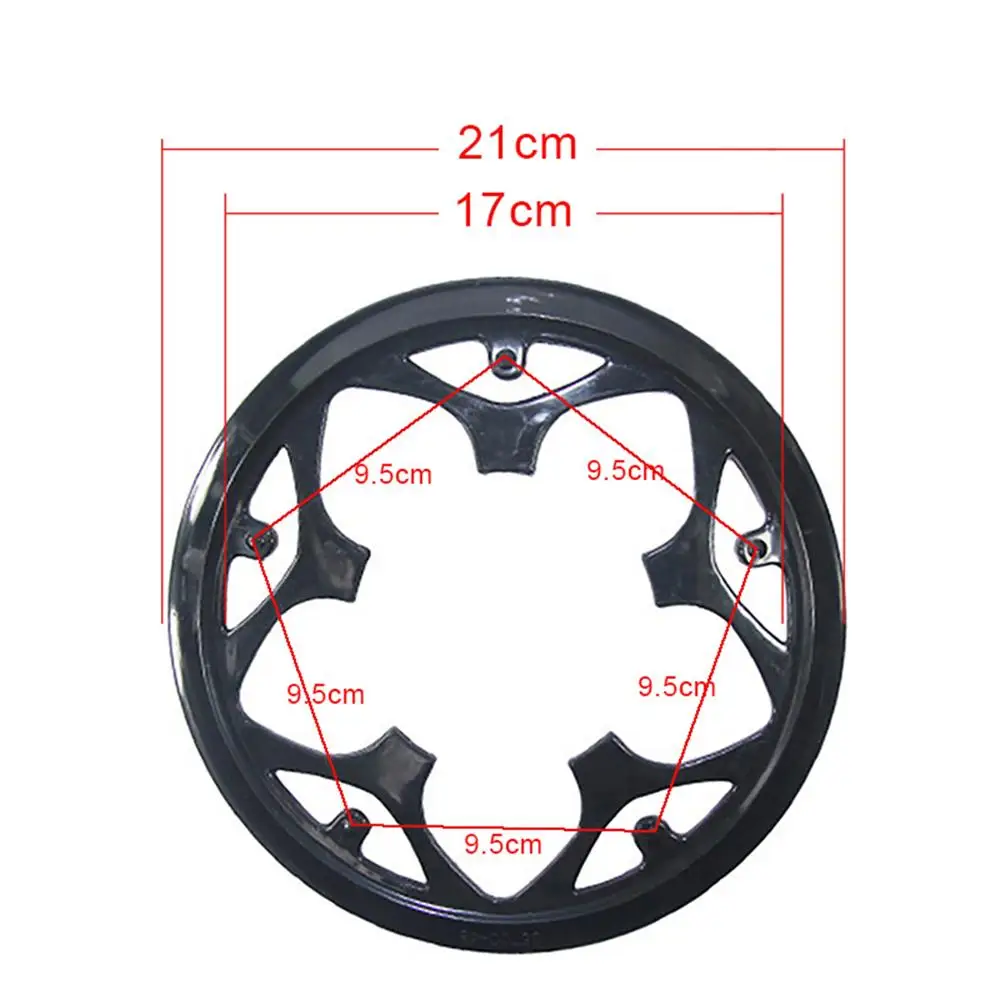 thumbnail image 2 of 52 Teeth 10.5cm 5 Holes Bicycle Bike Crankset Chain Wheel Cover Protector Black 2 of 9