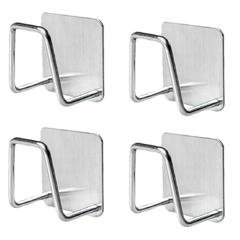 

4Pcs Sponge Holders,Strong Adhesion Rustproof & Waterproof Small Sponge Holder for Kitchen Sink,Caddy,Brush & Pot Lid