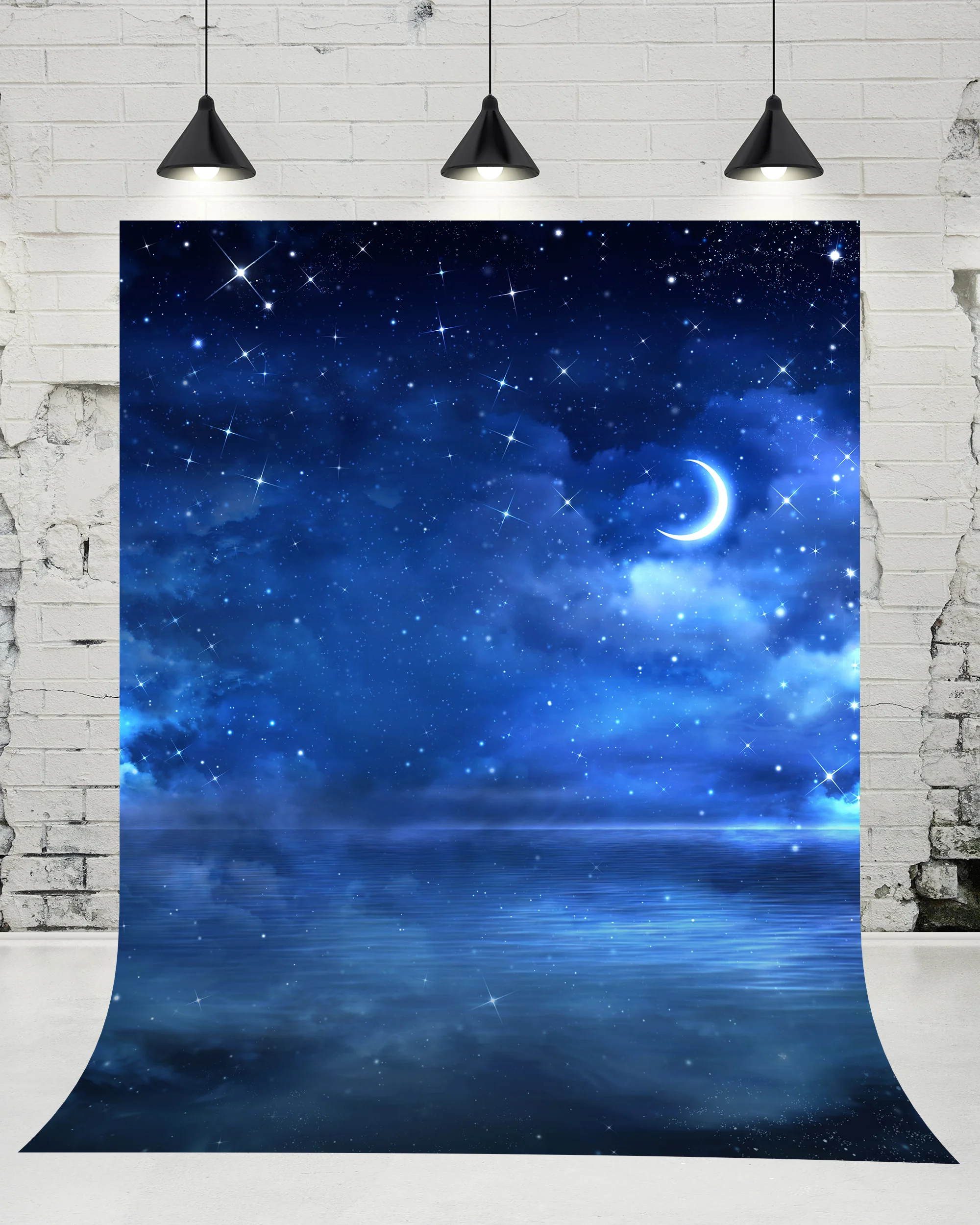 VinylBDS Night Moon Shining Stars Photography Backdrops Photo Studio Newborn Baby Backgrounds for Children Props | Электроника