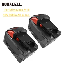 Bonacell 18V 9000 мА/ч, M18 XC литий-ионная Батарея для Милуоки 48-11-1815 M18B2 M18B4 M18BX L30