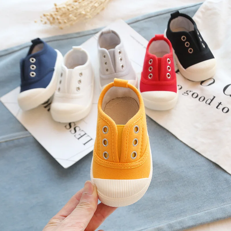 

Children Girl Canvas Shoes with One Pedal To Easily Put on Spring and Summer Girls' Kindergarten Casual Shoes Girl Kid Sneaker