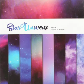 

ZFPARTY 24 Sheets Star Universe Scrapbooking Pads Paper Origami Art Background Paper Card Making DIY Scrapbook Paper Craft