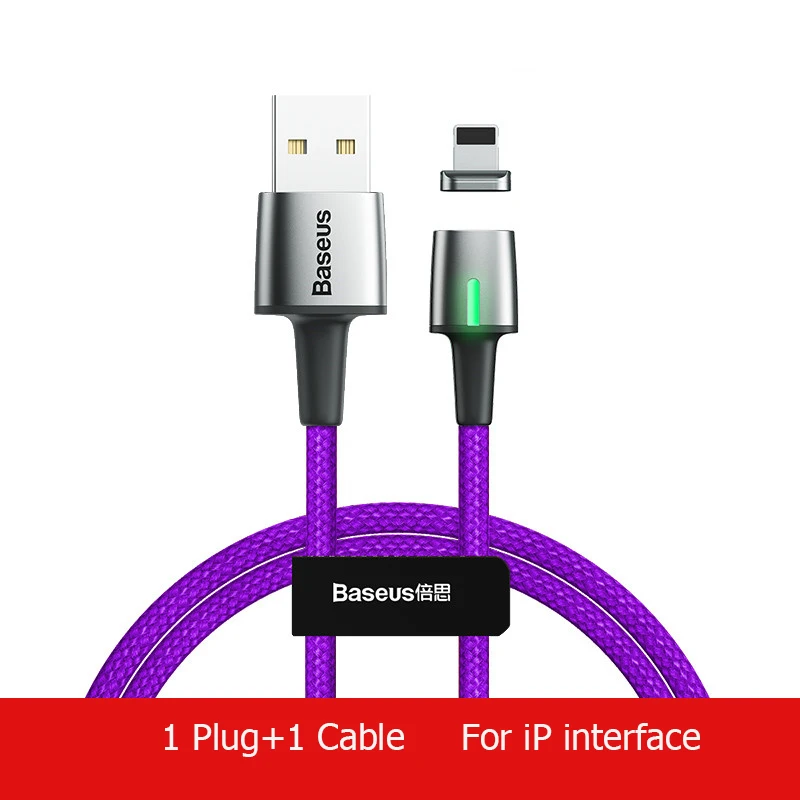 Магнитный кабель Baseus, Micro usb type-C, кабель для iPhone, huawei, Xiaomi, быстрая зарядка, магнитное зарядное устройство, USB C, для huawei P20 - Цвет: PURPLE