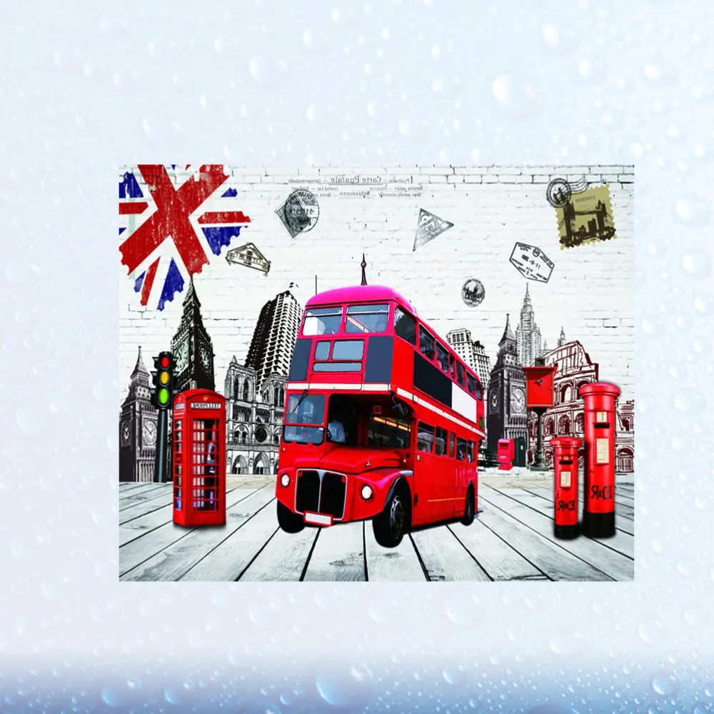 British Bus Printing Bathing Curtain Stylish Shower Fashion Home Bath Decor for Bathroom Hotel (180x180cm) | Дом и сад