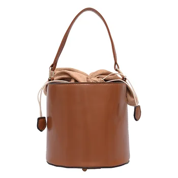 

Bucket Bag Portable Fashion Personality Ear Bucket Portable Messenger Bag Bow Tie Buckle Bag