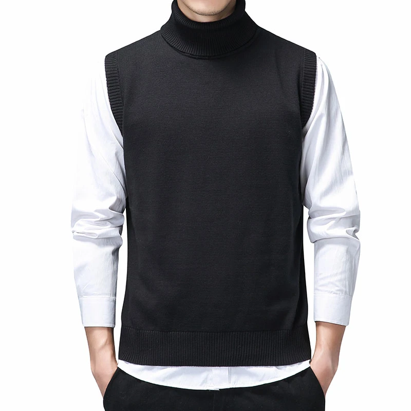 Måge I navnet Udfordring Sleeveless Turtleneck Sweater Men | Cotton Sweaters Pullover | Men's Turtleneck  Vest - Pullovers - Aliexpress